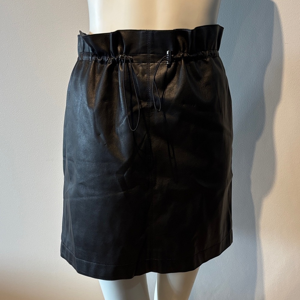 H&M Black Faux Leather Mini Skirt